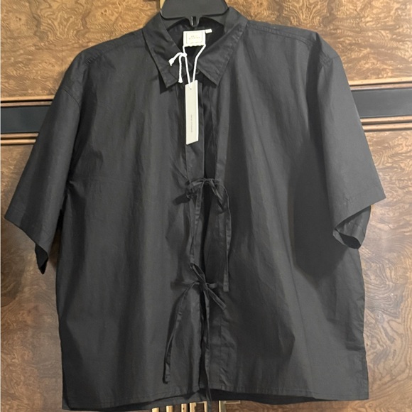 DEIJI STUDIOS Tie Up Shirt in Black Size M NWT - Picture 3 of 9